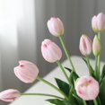 thumbnail image 3 of Flores artificiales LINSIE Tulipanes de látex, 15 unidades, rosa claro, 3 of 7