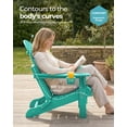 thumbnail image 2 of Folding Adirondack Chair, All-Weather HDPE Fire Pit Patio Chair, Aqua, 2 of 7