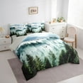 thumbnail image 4 of Manfei Wetsern Farmhouse Adult Twin Bedding Sets 7-Piece, Green Landsacpe Bedding Comforter Set, Rustic Nature Scenery Reversible Sheet Sets, Lightweight Room Decor, 4 of 8