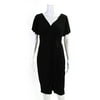 Pre-owned|Jones New York Women's Short Sleeve V Neck Dress Black Size S