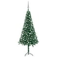 thumbnail image 2 of vidaXL Corner Artificial Christmas Tree LEDs&Ball Set White 59.1" PVC, 3077958, 2 of 24