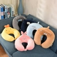 thumbnail image 2 of Creative Memory Cotton U Pillow Cartoon Animal Expression Travel Pillow Crystal Fleece Slow Rebound Snapback Neck Pillow, 2 of 8