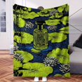 thumbnail image 2 of 1pc Vintage Medicine Bottle & for Lotus Flower Print Blanket - Soft Polyester Flannel, All-Season Cozy Throw for Holidays, Halloween, Thanksgiving, Christmas - Multifunctional Decorative Gift Blanket, 2 of 8