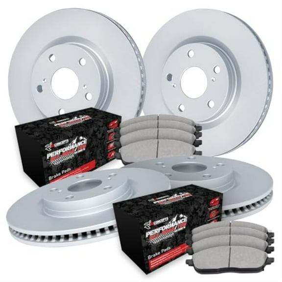 R1 Concepts Carbon Coated Disc Brake Rotor Set with Off-Road/Tow Brake Pads WDVN2-26001