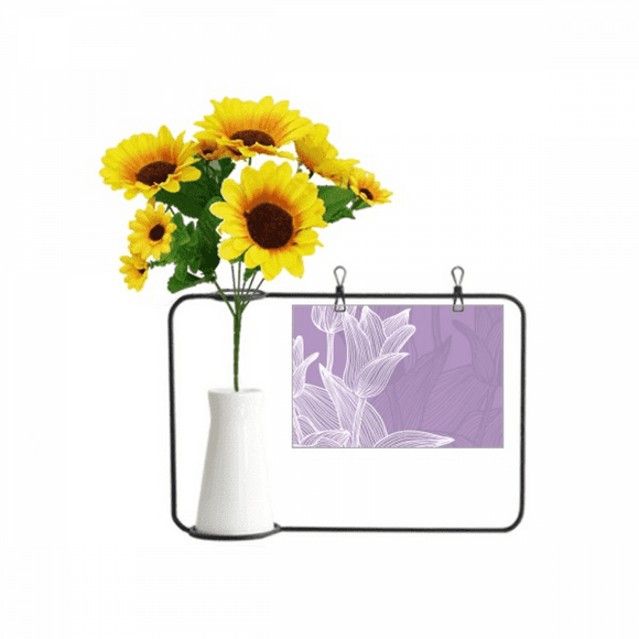 Flower Tulip Illustration Artificial Sunflower Vases Bottle Blessing Card