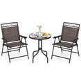 thumbnail image 1 of Costway 3 PCS Outdoor Bistro Dining Furniture Set with 1.57" Umbrella Hole Rippled, 1 of 10