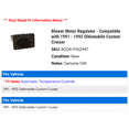 thumbnail image 2 of Blower Motor Regulator - Compatible with 1991 - 1992 Oldsmobile Custom Cruiser, 2 of 2