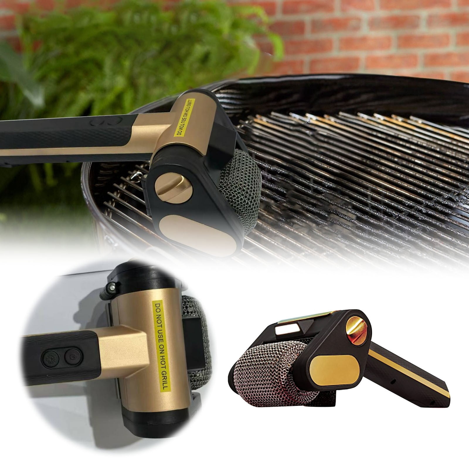 🔥 2025 NEW!!! Giddy Up Grill Cleaner Grill Cleaner for Outdoor Grill - Abracadabra Cleaner As-Seen-On-tv!, Cordless, Rechargeable BBQ Tool with 350 RPM Stainless Roller, LED Light