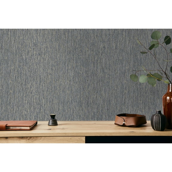 Blue Wicker Weave Print Non Woven Non-Pasted Textured Wallpaper 57 Sq. Ft.