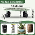 thumbnail image 4 of CNKOO 2 Paquets Support à Plantes Roulant avec Roues Caddy à Plantes en Métal avec Roues Robuste Support à Plantes Rond de 13'' Rouleaux d'Intérieur en Fer pour Plantes Poupée à Plantes avec Soucoupes pour Plantes, 4 of 8