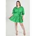 thumbnail image 1 of Vestido camisero con falda a capas Roman Fashion /Tallas Extras, 0214 (Verde) verde 36, 1 of 6