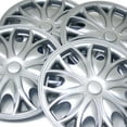 thumbnail image 2 of TuningPros WSC3-526S15 Set of 4  Metallic Silver Hubcaps 15" - Hub Caps Wheel Skin Cover 15 inches 4 Pcs Set, 2 of 5