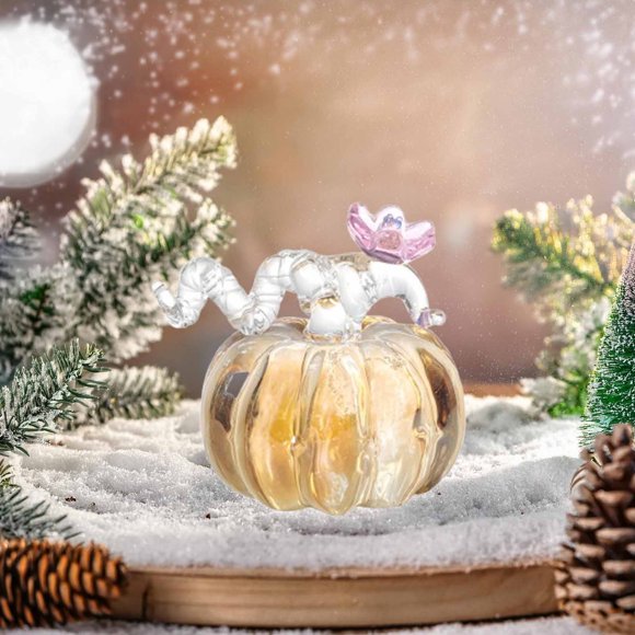 Adorno de cristal | Calabaza decorativa de estilo escandinavo | Figura de vidrio hecha a mano | Elemento decorativo para estante, mesa o repisa | Juego de 1 pieza