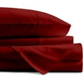 thumbnail image 3 of 4 PC Luxury Sheet Set, 300 Thread Count, 100% Egyptian Cotton, Extra Soft and Luxury Bed Sheet Set , 12" Deep Pocket - Full XXL Size - Burgundy Solid., 3 of 4
