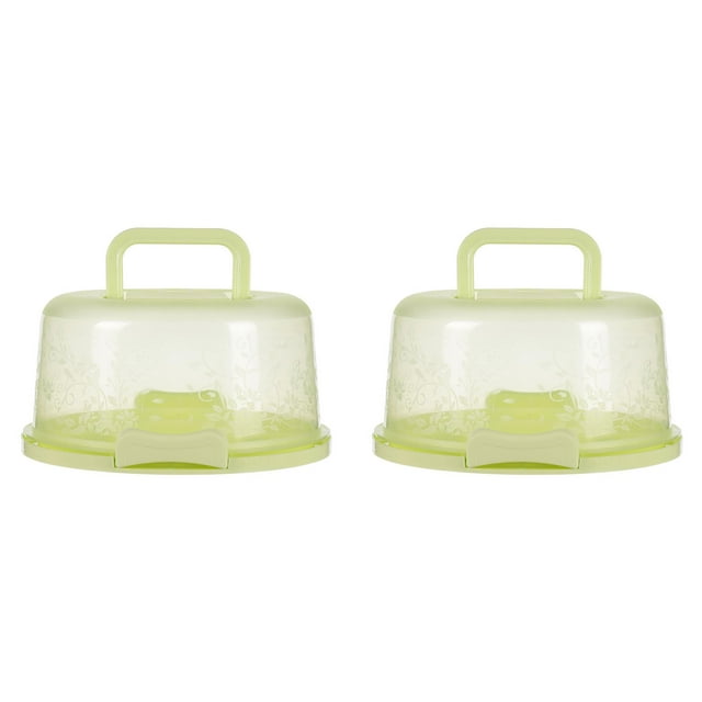 (2-Pack) Rinsvye Portable Cake Box Cake Small Containers and Cupcake Cake Holder Travel Condiment Containers Container for Cake Pie