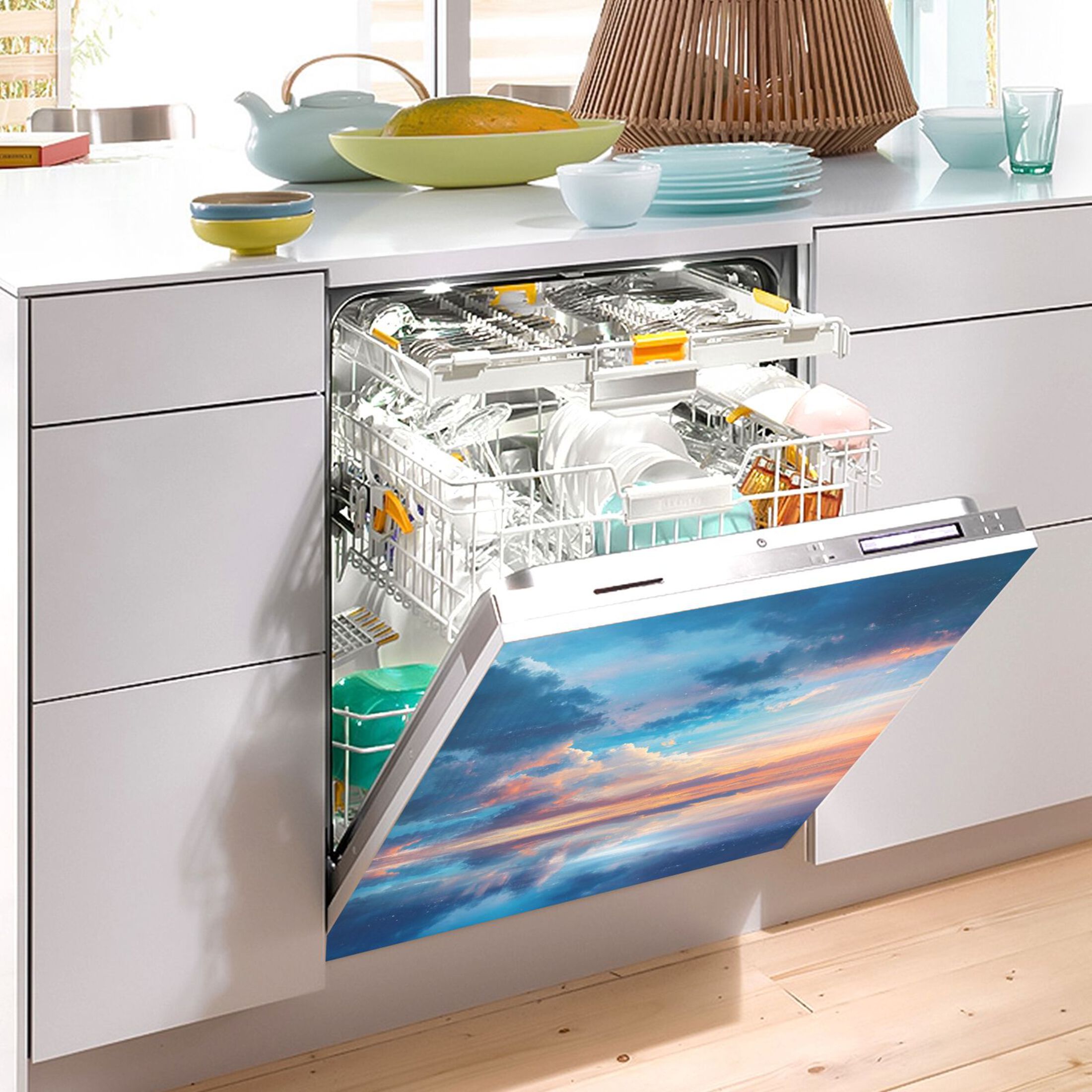 Dishwasher Magnetic Sticker 23x26 Inch Refrigerator Magnetic Sticker Washing Machine Magnetic Sticker Kitchen Panel Magnetic Sticker Home Decor Super Cool Sky