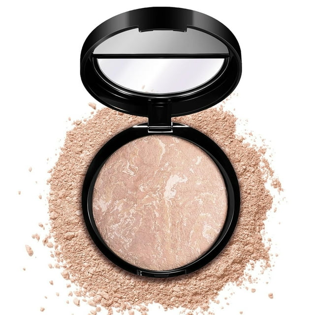 Baked Luminous Pressed Powder–Glow-Infused Foundation,Highlighter & Setting Powder in One–Color-Correcting,Oil-Control,Long-Lasting Coverage for All Skin Tones