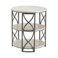 thumbnail image 4 of Springfield Grey Metal and White Wood Tiered Accent Table Black Metal, 4 of 4