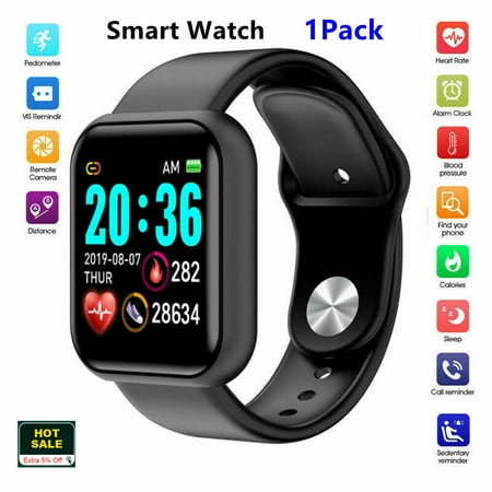 Smart Watch Compatible with iPhone Samsung Waterproof Smartwatch Sports Watch Fitness Tracker Heart Rate Monitor Digital Watch Smart Watches for Men Women Walmart