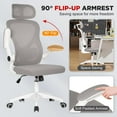 thumbnail image 4 of BestOffice Computer Office Chair High Back Ergonomic Swivel Task, Lumbar Support Adjustable Headrest Flip-up Armrests for Home Office, Grey, 4 of 7