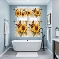 thumbnail image 4 of American Pastoral Sunflower Kitchen Curtains Valances and Tiers Set of 3 Retro Butterfly Floral Tier Curtains and Valance with Rod Pocket for Small Windows, 27.5"x36", 4 of 9