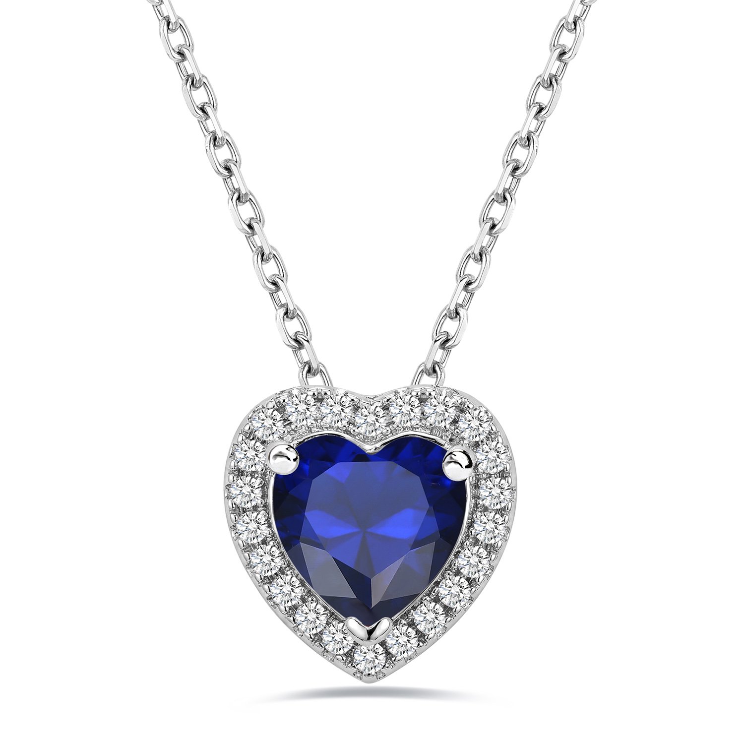 Bestyle Love Pendant Necklace for Her September 2.0 Carat Crystal Pendant Necklace Graduation Birthday Christmas Jewelry Gifts