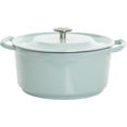 thumbnail image 2 of Kenmore Elite Oak Park 5 Quart Enameled Cast Iron Casserole with Lid and Glass Steamer in Light Blue, 2 of 4