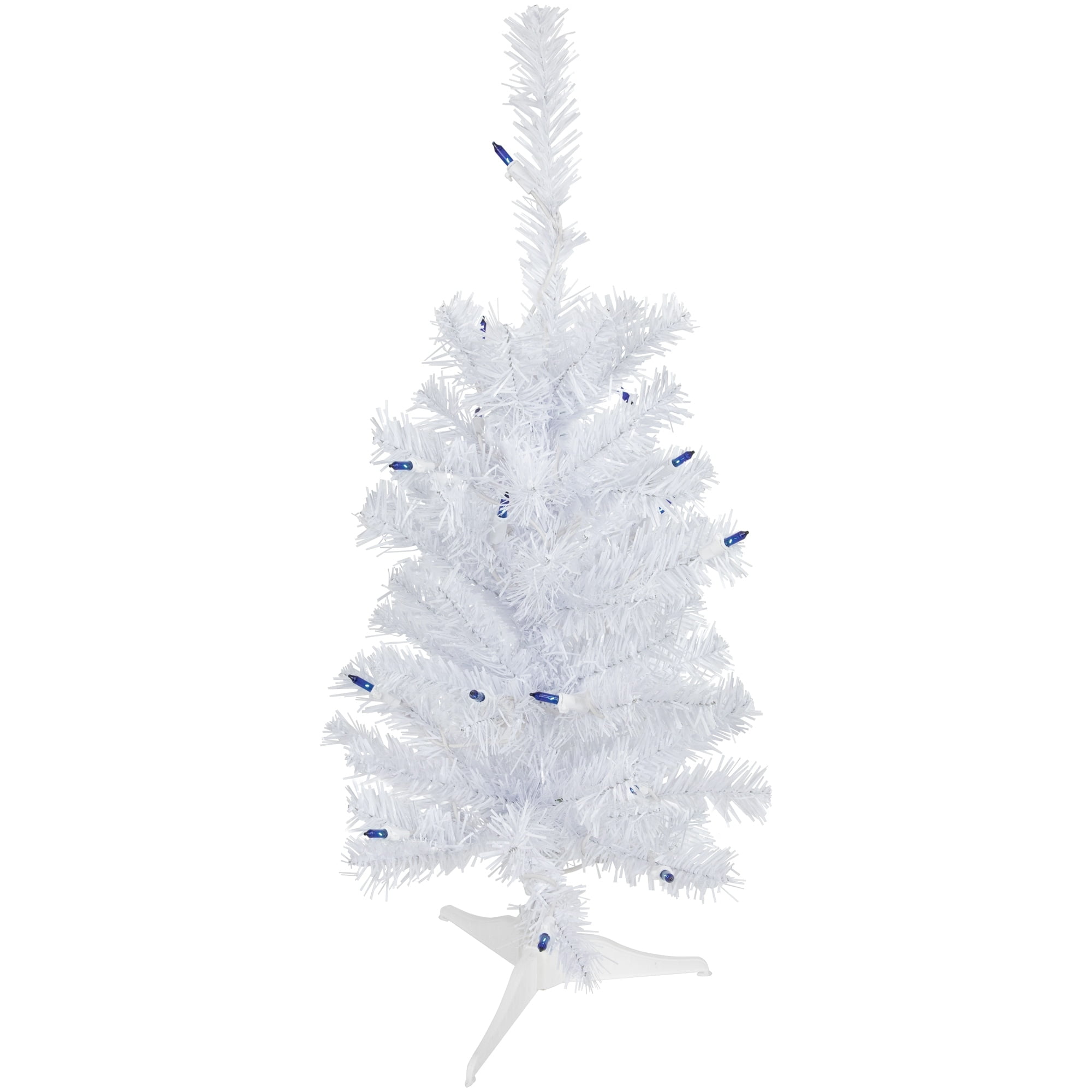 2' Pre-Lit Woodbury White Pine Slim Artificial Christmas Tree Pink