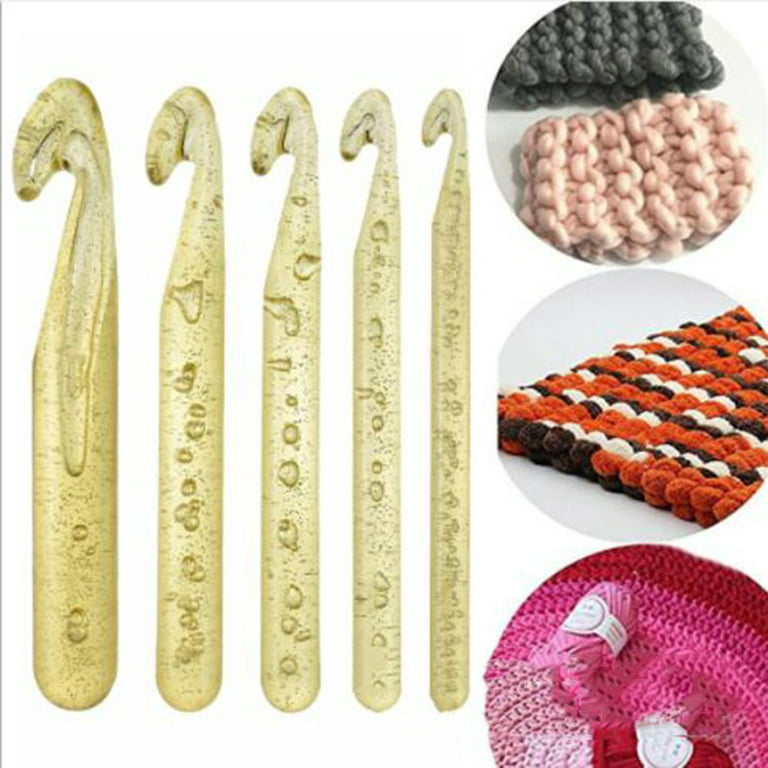 12/15/18/20/25mm Chunky Crystal Crochet Hook Needle Knitting Wool Hook Craft, Size: 12 mm