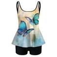 thumbnail image 4 of adviicd Tankini Tops Women Ruffle High Waisted Tankini Swimsuit Tummy Control Bathing Suit(Light Green,S), 4 of 5
