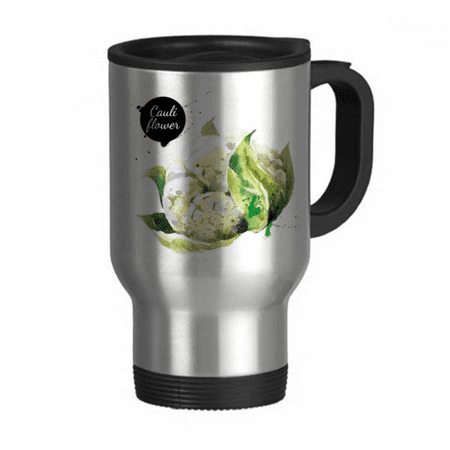 

Cauliflower Vegetable Tasty Healthy Watercolor Travel Mug Flip Lid Stainless Steel Cup Car Tumbler Thermos