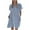 Blue, variant on Aoochasliy Trendy Dress Fashion Women's Summer Casual Cotton Loose Short Sleeve Solid Shirt Dress