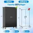 thumbnail image 6 of GangMei Wide & Deep Metal Garage Storage Cabinet with Pegboards, Wheels, Locking Doors and 4 Adjustable Shelves, Assembly required, Black, 6 of 10