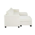 thumbnail image 3 of Elizabeth Modern DIY Collection-Color:White Down,Fabric:Linen,Style:Sofa with Double Ottoman, 3 of 9