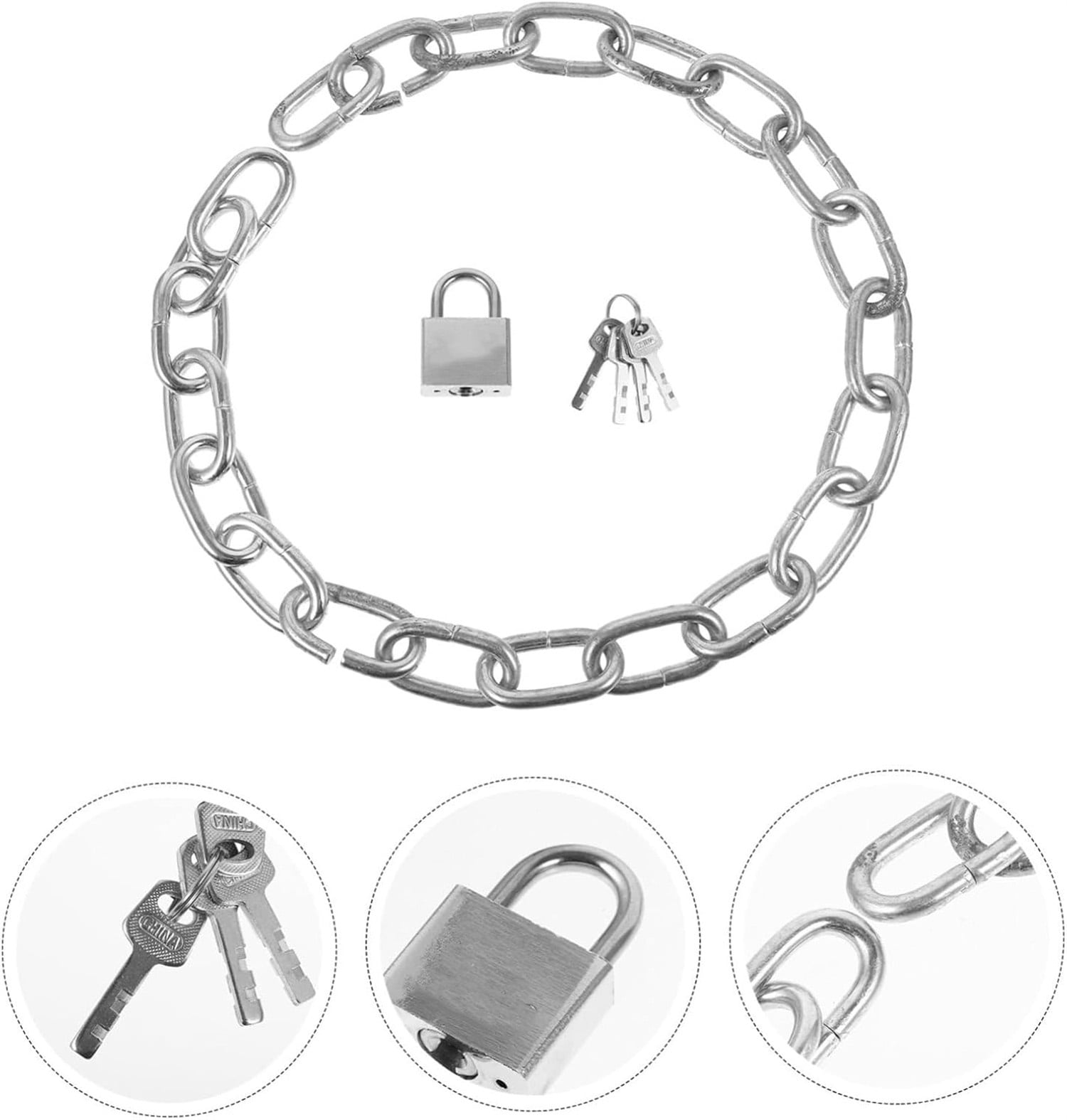 31.5 inch/0.8 Meter Chain Locks,Happon Security Chain and Lock Kit,Bicycle Chain Locks, Security Chain Lock for Motorcycles, Bike,Generator, Gates ,Outdoor Furniture