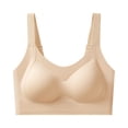 thumbnail image 3 of Jinhomg Women's Everyday Bras, Wireless Wide Strap Seamless Full Coverage Bra for daily, work and T-shirt wear, Pull-On Closure, Solid No Print, Wide Strap Support Khaki L, 3 of 10