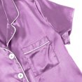 thumbnail image 6 of Posijego Women's Plus Size Pajama Set Satin Button down Short Sleeve Shirts and Shorts Silk Sleepwear for Women, 6 of 7