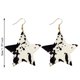 thumbnail image 3 of Nueva Vaca Patrón Animal Pendientes de cuero de las mujeres Ronda de la gota de agua Pendientes de cuero elegante colgante de la joyería de las mujeres, 3 of 4