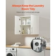 thumbnail image 2 of VEVOR Laundry Room Wall Cabinet, 2-Tier Wall Mounted Hanging Cabinet with 2 Doors, Cupboard Organizer with Adjustable Shelf, for Bathroom, Kitchen, Garage, Laundry, 16 x 32 x 24 in (D x W x H), White, 2 of 9