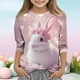 thumbnail image 1 of Blusas y camisas de manga larga con cuello redondo para niños con estampado de día de Pascua, manga 3/4/cuello redondo tres cuartos, camisa inferior y superior para niños, parte superior de poliéster, 1 of 5