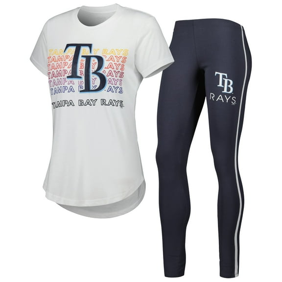 Women's Concepts Sport White/Charcoal Tampa Bay Rays Sonata Top & Leggings Sleep Set