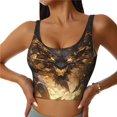 thumbnail image 1 of Balery Cool Black Gold Dragon Sujetadores deportivos con espalda cruzada para mujer, acolchados, sin costuras, de alto impacto, ideales para yoga, gimnasio, entrenamiento y fitness.-X-Large, 1 of 8
