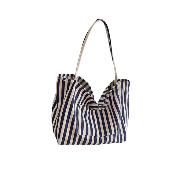 CHUMUD Women's Striped Canvas Tote Bag - Soft & Roomy Shoulder Bag for Casual Everyday Style
