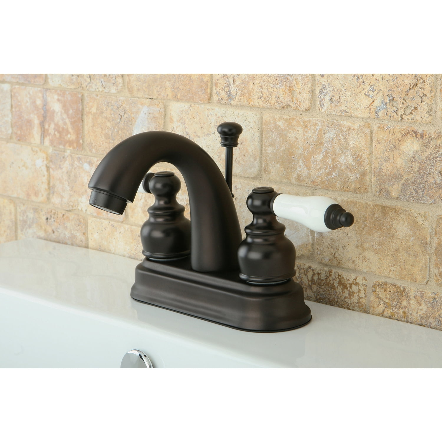 Kingston Brass KB5615PL Restoration 4 in. Centerset Bathroom Faucet, Oil Rubbed Bronze