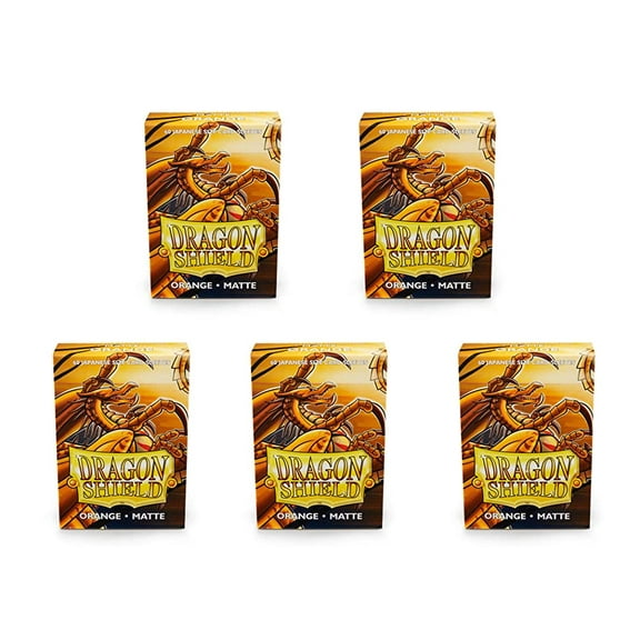 5 Packs Dragon Shield Matte Mini Japanese Orange 60 ct Card Sleeves Value Bundle!