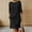 c01Black, variant on Women 3/4 Sleeve Midi Dress Round Neck Side Pockets Dresses Loose Casual Solid Color Tunic Dress Summer Shift Outfits Red XXL