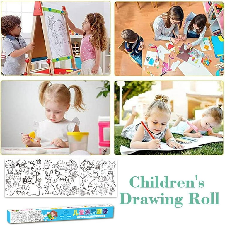 New Children Drawing Roll DIY Sticky Color Filling Paper Early