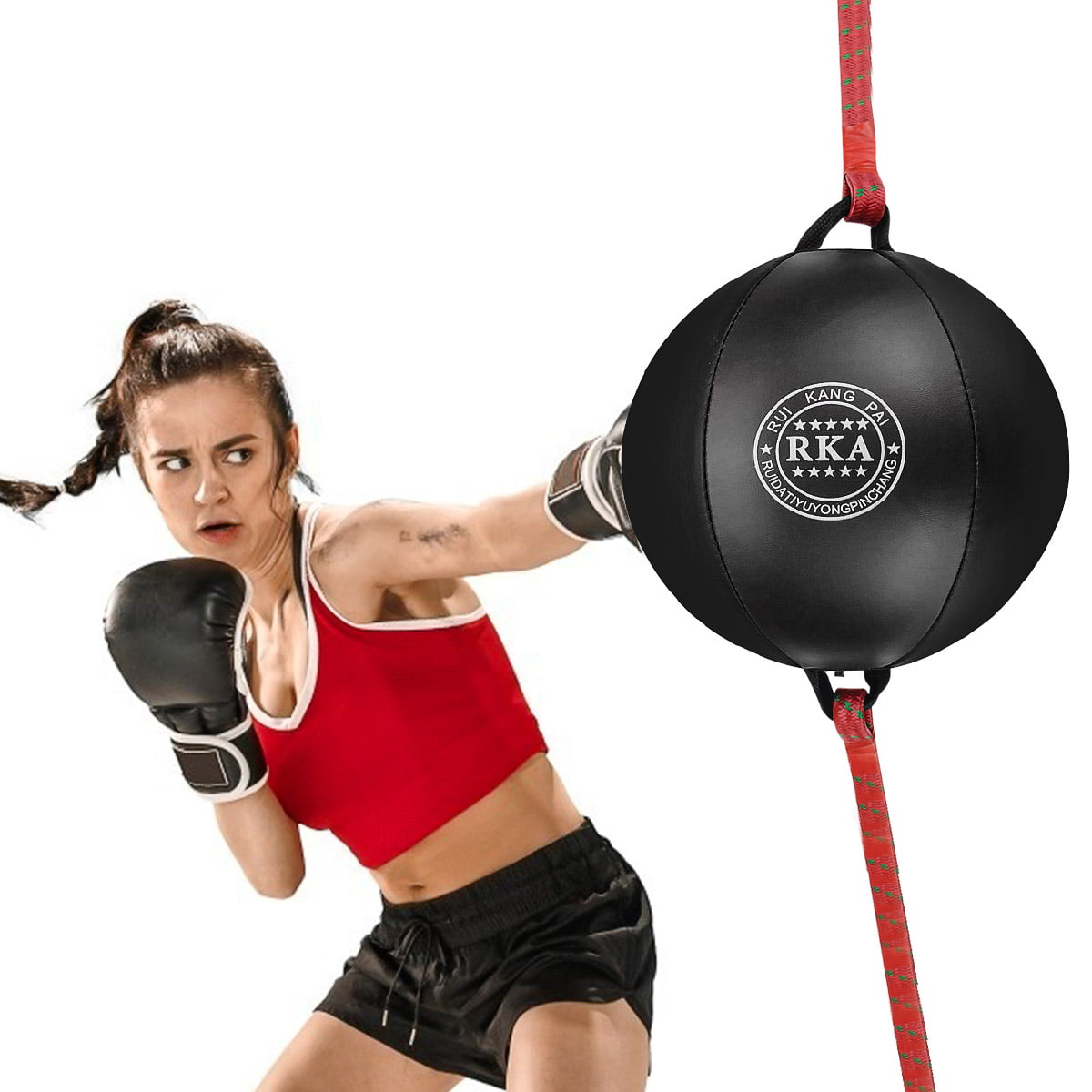 Double End Muay MMA Thai Boxing Punching Bag Speed Ball Punch Training Fitness 