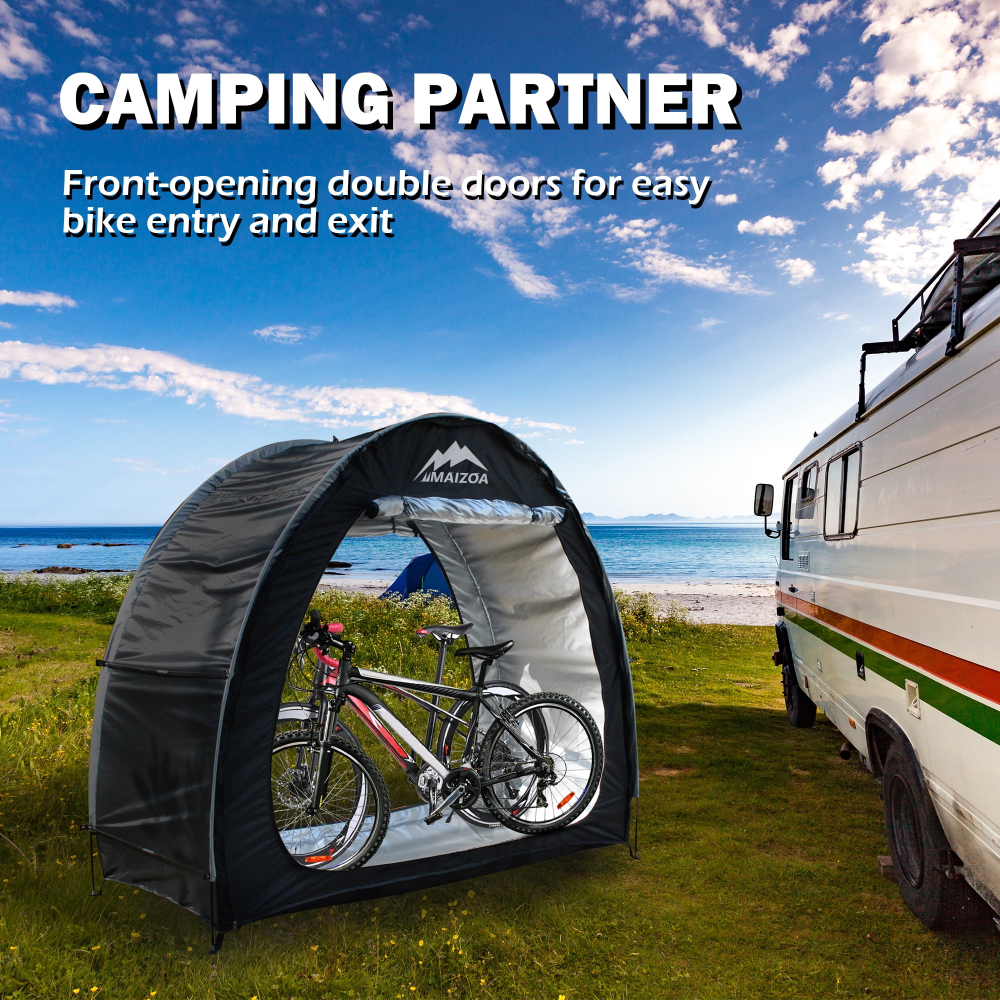 Heavy-Duty Outdoor Portable Shelter, 210D Oxford Waterproof Bike