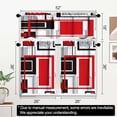 thumbnail image 6 of Red Kitchen Curtain Valance and Tiers, 3Pcs Geometric Art Valance Set Gray Rod Pocket Curtain for Kitchen Window Modern Unique Patterns, 6 of 6